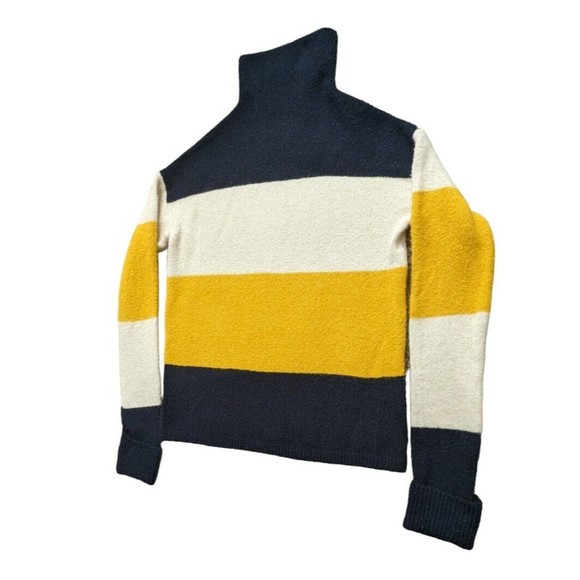 C & C California Women's Knit Wool blend Long Sleeve Turtleneck Sweater Striped - Picture 7 of 13